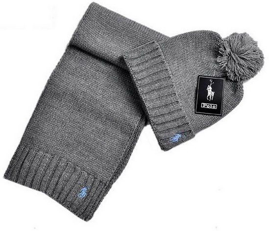 Ralph Lauren Scarf N Hat Set Grey